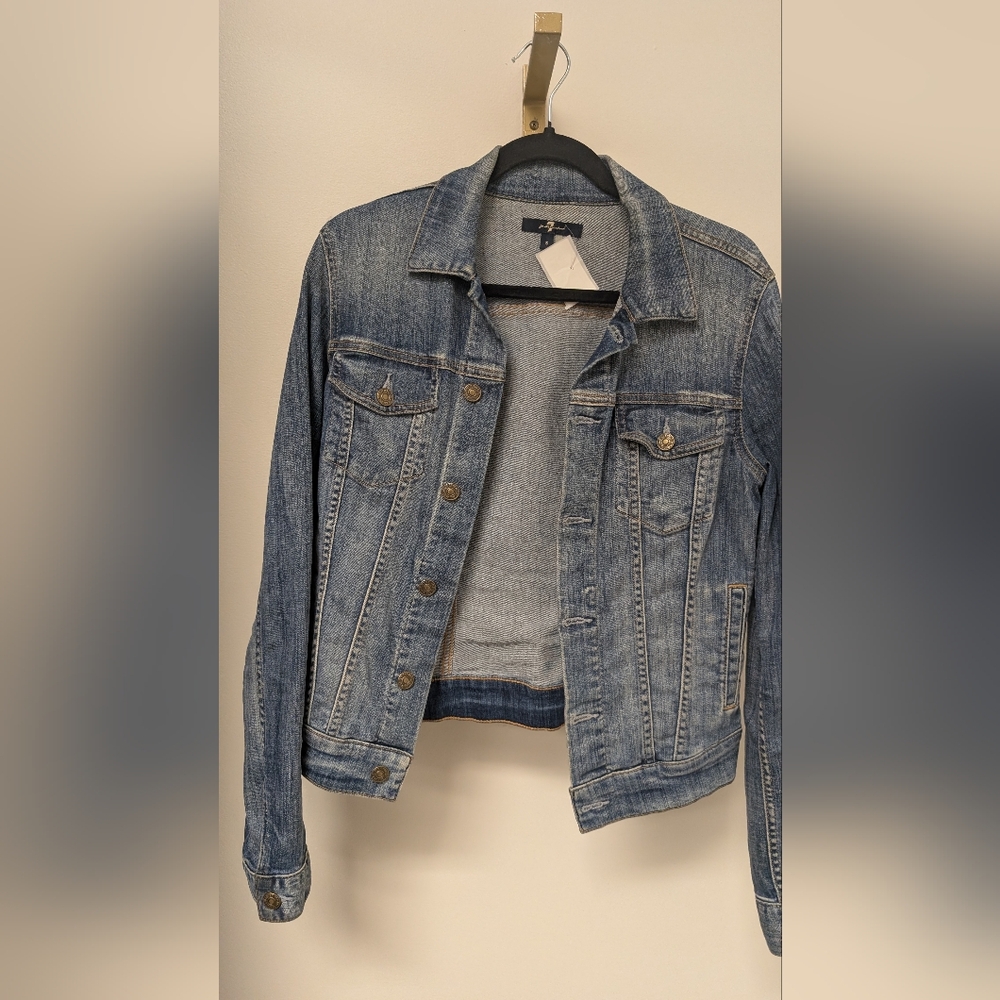 7 For All Mankind Light Blue Denim Jacket
